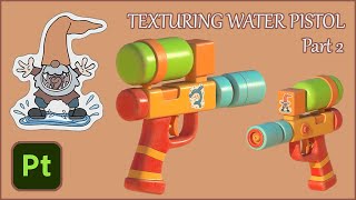 Texturing a Simple Stylized Water Pistol [Substance Painter] - Pt. 2