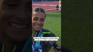 Sydney McLaughlin-Levrone after crushing another 400m hurdles WORLD RECORD. #fyp #sydneymclaughlin