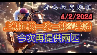 賽馬投資-4/2/2024 香港賽馬第4/9場貼士心水 WIN PLACE 3X4 HK Horse Racing Tips R4 R9