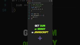 Get Sum of Array in JavaScript! #javascript #coding #shorts