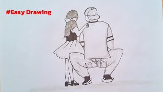 HOW TO DRAW FATHER AND DAUGHTER/EASY DRAWING