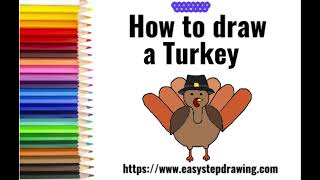 Draw Turkey in easy step #drawingstepseasy #easystepdrawing #turkey #shorts