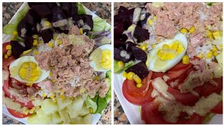 سلطة نيسواز 🥗 حسن من ديال المطاعم مع صلصلة رهيبة كتعطيها بنة لا تقاوم / salade niçoise