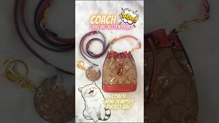 COACH BAG😻DANCING KITTENS MINI DEMPSEY BUCKET #bag #cats #coach #fashion #shorts #whatsinmybag #fyp