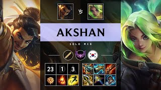 Akshan Mid vs Zeri: Triple Kill, Legendary - KR Master Patch 14.16