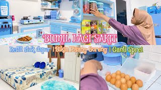 LAGI SAKIT TETEP PRODUKTIF | REFILL STOK DAPUR & JAJANAN | Bikin Pisang Goreng | Ganti Sprei Korden