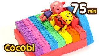 Good Night! Rainbow Kinetic Sand Bed🌈and More! | Craft & Color Videos For Kids | Cocobi