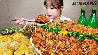 SUB) 매운 꼬막무침 꼬막비빔밥 🧡 ft.오징어순대 & 파절이 시원한 막걸리까쥐 먹방 COCKLE BIBIMBAP SQUID SUNDAE REALSOUND ASMR MUKBANG