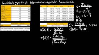 Statisztika 1 | Corvinus - VII. ea.: Korrelációs-, determinációs együttható és kovarianca számítása
