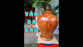 Chum phú quý gỗ gõ đỏ VÂN DA BÁO 🌳 Bình Gỗ Phong Thủy Tài Lộc  [vankhanhan.com]