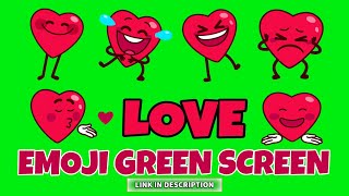 LOVE EMOJI ANIMATION GREEN SCREEN NO COPYRIGHT