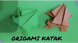 Cara membuat katak dari kertas | origami katak