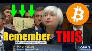 Buy Bitcoin Sign Shown Live Behind Janet Yellin Sold For???