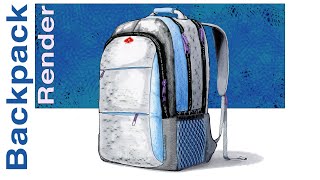 DRAWING with MARKERS to Render a Backpack, sketching and digital clean up