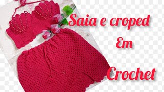 croped e saia de  #crochet #sereia