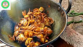 KING SIZE CRAB|Traditional Crab Gravy cooking in village style|kekrafry|carb curry||