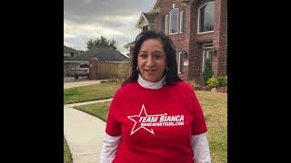 I am Bianca Gracia for Texas running to unseat Ken Paxton's Impeachment Manager Briscoe Cain in 128