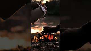 There's nothing like a freshly brewed cup of joe over an open fire...☕ #shorts #coffee #campingvibes