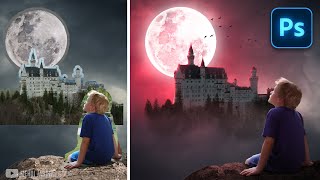 دمج الصور في الفوتوشوب | Fantasy Castle