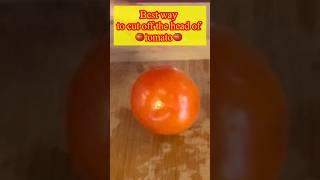 Best way to cut off the head of tomato🍅🔪#shorts#cutoffheadoftomato#asmr#tutorial#shortsfeed#viral