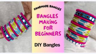 Handmade bangles 😱 | fabric Bangles | Silk Thread Bangle #diy #trending #navratri #art #video #craft