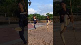 My Students|Silambam Sisters|Single stick silambam|Amazing style and Speed 🔥#silambam #vijay #tamil