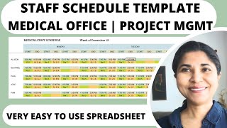 Weekly Medical Office & Project management Staff Schedule. Assign shifts, locations, teams, doctors