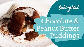 How to Make Melt in the Middle Chocolate & Peanut Butter Puddings