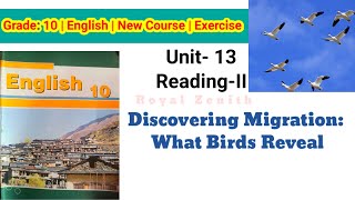 Class 10 English || Unit-13 Reading-II || Discovering Migration: What Birds Reveal || Exercise