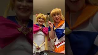 Sailor Moon and Sailor Venus transformation! #shorts #cosplayconvention