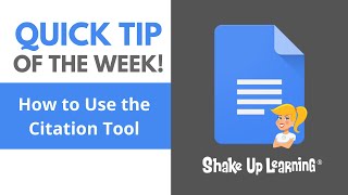 Google Docs Quick Tip: How to Use the Citation Tool