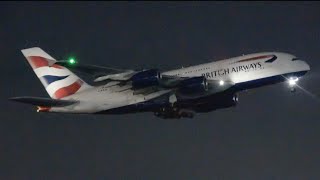 [4K] LOUD TRENT 900s | British Airways Airbus A380-841 Departure from Miami International Airport