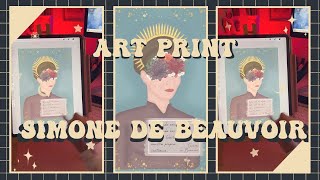 ☾ Artist's daily life ☽ Cómo hago mis laminas / art prints / Simone de Beauvoir