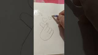 how draw "y' BTS finger and heart ❤️#viral #youtubeshorts #drawing #shorts