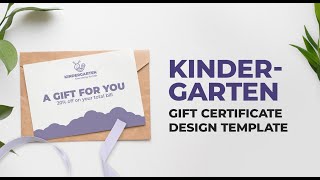 Kindergarten Gift Certificate Design Template