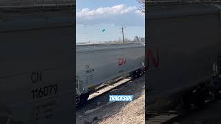 Hopper Train Belt pack locomotive along the St Clair River #train #shorts