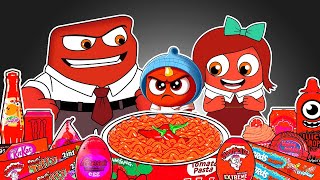 Anger Family - Inside Out 2 Convenience Store RED Food Mukbang Animation | ASMR