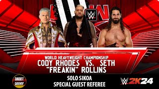 Cody Rhodes vs Seth Rollins (C) Special Referee Solo | World Heavyweight Championship | WWE 2K24