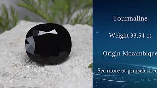 33ct Oval Black Tourmaline - GemSelect Video Review