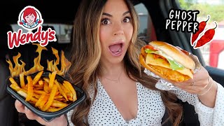 Trying NEW Fast Food Items! Wendys Ghost Pepper Chicken Sandwich & Fries! +Q&A