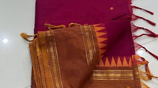 Madisar 9 yards cotton sarees with running blouse / 9 yards sarees