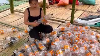 A Beautiful Woman Builds a Bamboo House on Water – Her Skills Are Simply Incredible!