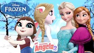 My Talking Angela 2 Vs Elsa And Anna Disney Frozen Queen 💞😍💗 New Year Update Gameplay