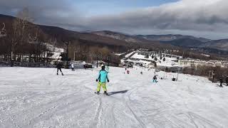 Sam skiing