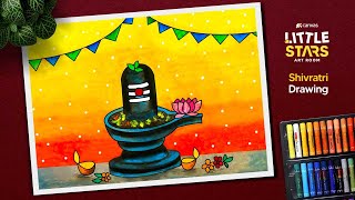 Shivratri drawing with oil pastel | Shivratri drawing easy | Shiva drawing