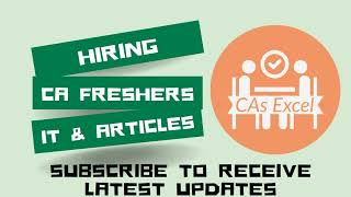 Hiring CA fresher/ experience &  IT/ articles| #cajobs #cafreshers| Please listen carefully