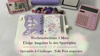 🦋Wochenabschluss 3 März | Sparspiele & Challenges | Sparen mit der Umschlagmethode🦋