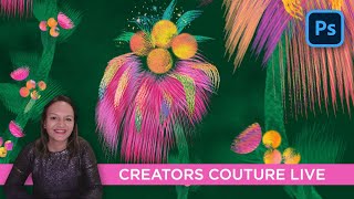 Illustrating Glitchy Tropical Flowers with Multicolor Photoshop Brushes: Photoshop Tutorial