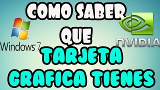 Como Saber Que Tarjeta de Video Tengo / Grafica