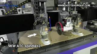 AccTek big size 9.0kw auto tool changer cnc router 2060 size with double disc tool changer device